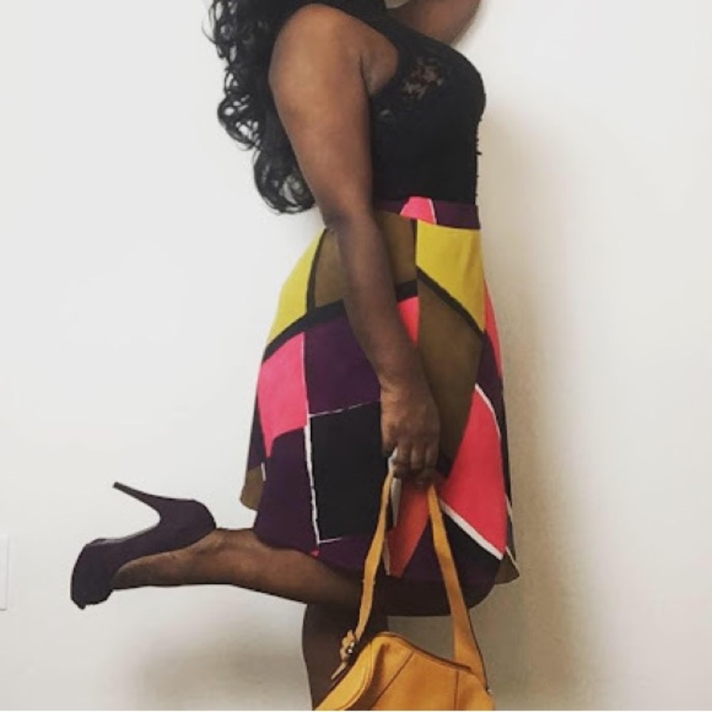 LOFT Color-block Skirt